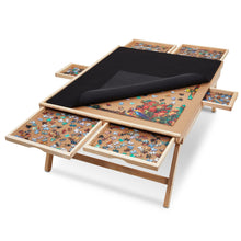Load image into Gallery viewer, SkyMall 1500-Piece Puzzle Board - 27 x 35" Puzzle Table with Legs, Mat & 6 Removable Drawers