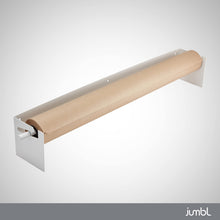Load image into Gallery viewer, Jumbl Kraft Paper Wall Dispenser, 36" Wall Mounted Paper Roll Dispenser with Paper Cutter (White)