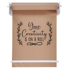 Load image into Gallery viewer, Jumbl Kraft Paper Wall Dispenser, 24" Wall Mounted Paper Roll Dispenser with Paper Cutter (White)