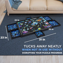 Load image into Gallery viewer, Jumbl 1000-Piece Puzzle Board - 23 x 31" Wooden Puzzle Board with 6 Removable Drawers - Black