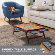 Load image into Gallery viewer, Jumbl 1000-Piece Puzzle Board - 23 x 31" Wooden Puzzle Table with Felt Surface & 6 Drawers - Brown