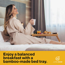 Load image into Gallery viewer, JumblWare Bamboo Bed Tray, Portable Breakfast in Bed Tray and Bed Table with Folding Legs