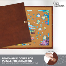 Load image into Gallery viewer, Jumbl 1500-Piece Puzzle Board - 27 x 35" Wooden Puzzle Table with Felt Surface & 6 Drawers - Brown