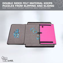 Load image into Gallery viewer, Jumbl 1500-Piece Puzzle Caddy, Portable Puzzle Board & Travel Case with 2 Trays & Handle - Pink