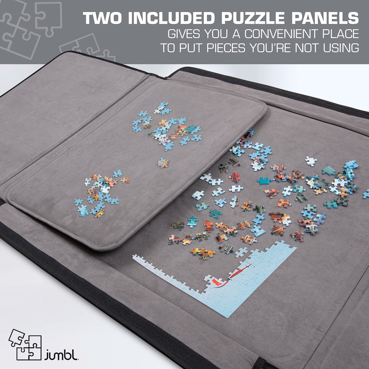Jumbl 1500-Piece Puzzle Caddy, Portable Puzzle Board & Travel Case