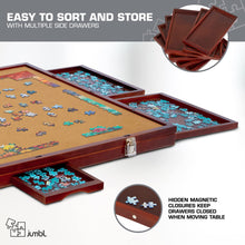 Load image into Gallery viewer, Jumbl 1000-Piece Puzzle Board - 23 x 31" Tilting Puzzle Board with Felt Surface & 6 Drawers - Brown