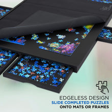 Load image into Gallery viewer, Jumbl 1500-Piece Puzzle Board - 27 x 35" Wooden Puzzle Board with 6 Removable Drawers - Black