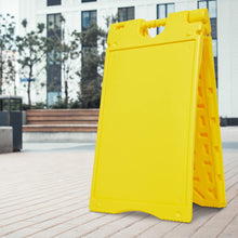 Load image into Gallery viewer, Jumbl A Frame Sandwich Board – 15.7 x 26” Display Sidewalk Sign with PVC Sign Protector (Yellow)