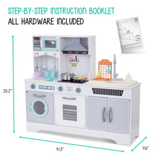 Load image into Gallery viewer, Lil' Jumbl Kids Kitchen Set, Wooden Pretend Play Kitchen with Sounds, Accessories and Running Water