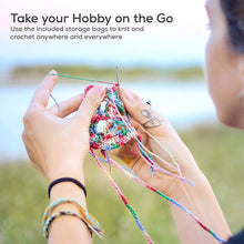 Load image into Gallery viewer, JumblCrafts Ultimate Crochet Starter Kit - 24 Yarn Set with Travel Bag, Crochet Hooks, and More