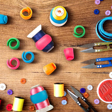 Load image into Gallery viewer, JumblCrafts Thread Spool Huggers, 100-Piece Thread Savers for Embroidery, Fits Standard Size Cones