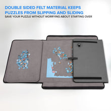Load image into Gallery viewer, Jumbl 1000-Piece Puzzle Caddy, Portable Puzzle Board & Travel Case with 2 Trays & Handle - Gray