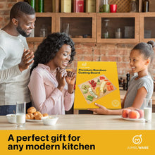 Load image into Gallery viewer, JumblWare Bamboo Cutting Board, 24” x 18” Large Wooden Chopping Block Tray with Handles