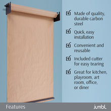 Load image into Gallery viewer, Jumbl Kraft Paper Wall Dispenser, 36" Wall Mounted Paper Roll Dispenser with Paper Cutter (Black)