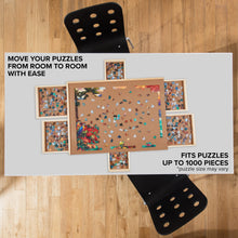 Load image into Gallery viewer, SkyMall 1000-Piece Puzzle Board - 23 x 31" Wooden Puzzle Table with 6 Magnetic Removable Drawers
