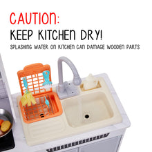 Load image into Gallery viewer, Lil' Jumbl Kids Kitchen Set, Wooden Pretend Play Kitchen with Sounds, Accessories and Running Water