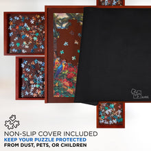 Load image into Gallery viewer, Jumbl 1000-Piece Puzzle Board - 23 x 31" Wooden Puzzle Board with 6 Removable Drawers - Dark Brown