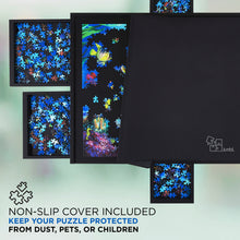 Load image into Gallery viewer, Jumbl 1000-Piece Puzzle Board - 23 x 31" Wooden Puzzle Board with 6 Removable Drawers - Black