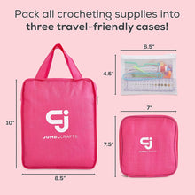 Load image into Gallery viewer, JumblCrafts Ultimate Crochet Starter Kit - 24 Yarn Set with Travel Bag, Crochet Hooks, and More