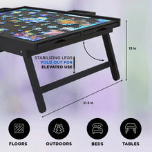 Load image into Gallery viewer, Jumbl 1000-Piece Puzzle Board - 23 x 31" Wooden Puzzle Table with 6 Removable Drawers - Black