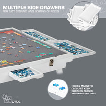 Load image into Gallery viewer, Jumbl 1000-Piece Puzzle Board - 23 x 31" Tilting Puzzle Table with Felt Surface & 6 Drawers - White