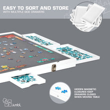 Load image into Gallery viewer, Jumbl 1000-Piece Puzzle Board - 23 x 31" Tilting Puzzle Board with Felt Surface & 6 Drawers - White