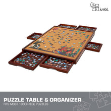 Load image into Gallery viewer, Jumbl 1000-Piece Puzzle Board - 23 x 31" Wooden Puzzle Board with Felt Surface & 6 Drawers - Brown