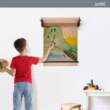 Load image into Gallery viewer, Jumbl Kraft Paper Wall Dispenser, 24" Wall Mounted Paper Roll Dispenser with Paper Cutter (Black)