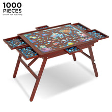 Load image into Gallery viewer, Jumbl 1000-Piece Puzzle Board - 23 x 31" Puzzle Table with Legs, Cover & 6 Removable Drawers - Black