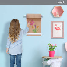 Load image into Gallery viewer, Jumbl Kraft Paper Wall Dispenser, 12" Wall Mounted Paper Roll Dispenser with Paper Cutter (White)