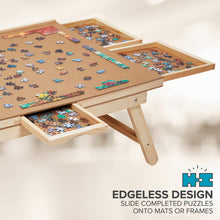 Load image into Gallery viewer, SkyMall 1000-Piece Puzzle Board - 23 x 31" Puzzle Table with Legs, Mat & 6 Removable Drawers