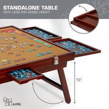 Load image into Gallery viewer, Jumbl 1000-Piece Puzzle Board - 23 x 31" Tilting Puzzle Table with Felt Surface & 6 Drawers - Brown