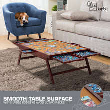 Load image into Gallery viewer, Jumbl 1500-Piece Puzzle Board - 27 x 35" Wooden Puzzle Table with Felt Surface & 6 Drawers - Brown