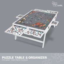 Load image into Gallery viewer, Jumbl 1000-Piece Puzzle Board - 23 x 31" Tilting Puzzle Table with Felt Surface & 6 Drawers - White