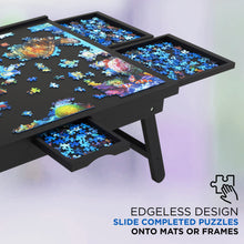 Load image into Gallery viewer, Jumbl 1000-Piece Puzzle Board - 23 x 31" Wooden Puzzle Table with 6 Removable Drawers - Black