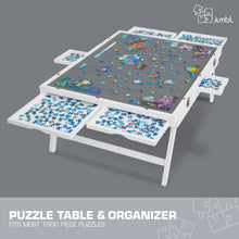 Load image into Gallery viewer, Jumbl 1500-Piece Puzzle Board - 27 x 35" Tilting Puzzle Table with Felt Surface & 6 Drawers - White