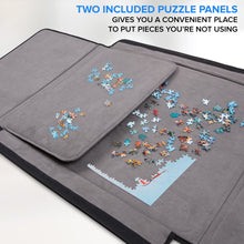 Load image into Gallery viewer, Jumbl 1000-Piece Puzzle Caddy, Portable Puzzle Board & Travel Case with 2 Trays & Handle - Gray