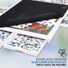 Load image into Gallery viewer, Jumbl 1000-Piece Puzzle Board - 23 x 31" Wooden Puzzle Board with 6 Removable Drawers - White