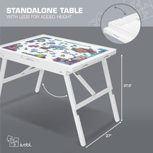Load image into Gallery viewer, Jumbl 1500-Piece Puzzle Board - 27 x 35" Puzzle Table with Legs, Cover & 6 Removable Drawers - White