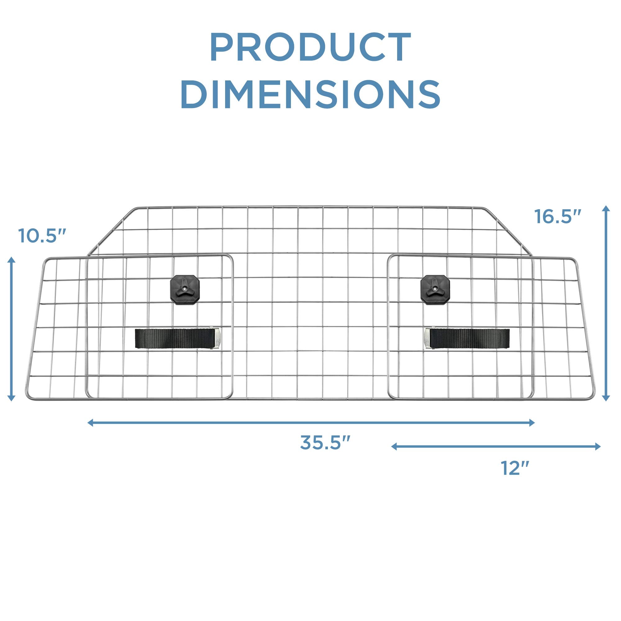 Backseat Pet Barrier with Adjustable Straps and Extension Panels