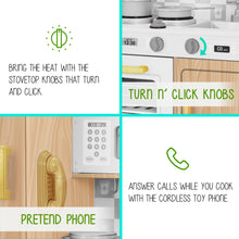 Load image into Gallery viewer, Lil&#39; Jumbl Natural Kitchen Playset with Chalkboard &amp; Play Phone
