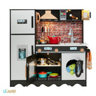 Wooden Interactive Kitchen with 9-Piece Accessory Set