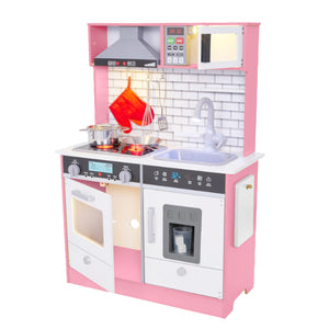 Lil' Jumbl Pink Small Kitchen Set | Battery-Operated with Realistic Sound