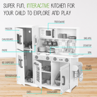 Lil' Jumbl White Kitchen Playset with Chalkboard & Play Phone