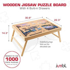 Jumbl 1000 Piece Puzzle Table, folding legs with 4 drawers