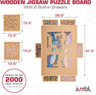 Jumbl 2000 Piece Puzzle Board, 6 drawers