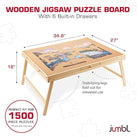 Jumbl 1500 Piece Puzzle Table, folding legs with 6 drawers