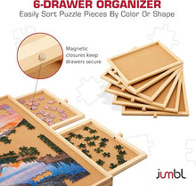 Load image into Gallery viewer, Jumbl 1500 Piece Puzzle Table, folding legs with 6 drawers
