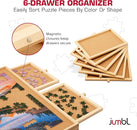 Jumbl 1500 Piece Puzzle Table, folding legs with 6 drawers