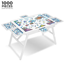 Load image into Gallery viewer, Jumbl 1000-Piece Puzzle Board - 23 x 31&quot; Puzzle Table with Legs, Cover &amp; 6 Removable Drawers - White
